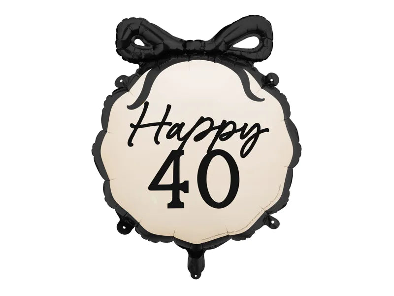 Balon helowy na 40 lat czarno-biały 53 cm