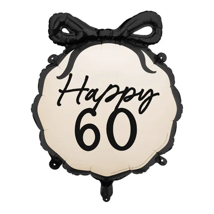 Balon helowy na 60 lat czarno-biały 53 cm