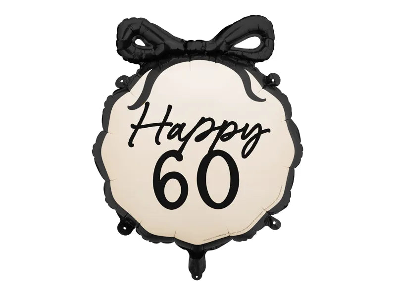 Balon helowy na 60 lat czarno-biały 53 cm