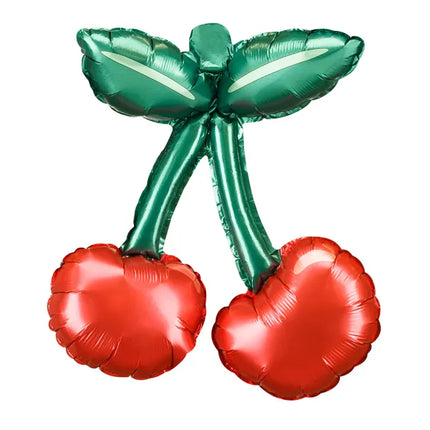 Czerwono-zielony balon helowy Wiśnia pusty 31 cm