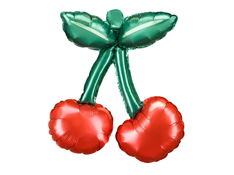 Czerwono-zielony balon helowy Wiśnia pusty 31 cm