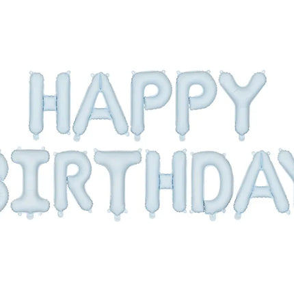 Balon z literą Happy Birthday niebieski 3,4 m