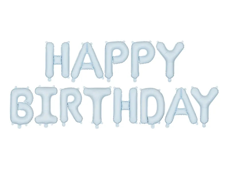 Balon z literą Happy Birthday niebieski 3,4 m
