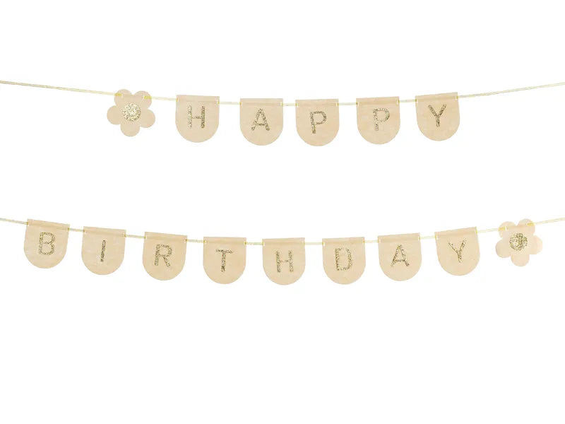 Girlanda z literami Happy Birthday Gold Pink 3m