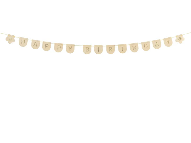 Girlanda z literami Happy Birthday Gold Pink 3m