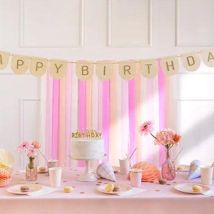 Girlanda z literami Happy Birthday Gold Pink 3m