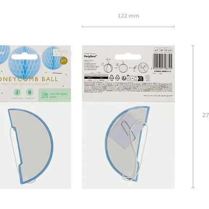 Jasnoniebieski plaster miodu 20 cm