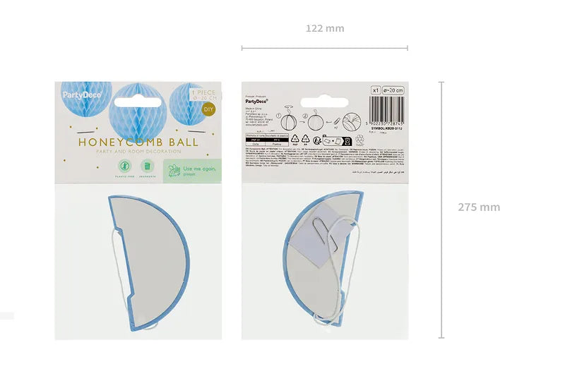 Jasnoniebieski plaster miodu 20 cm