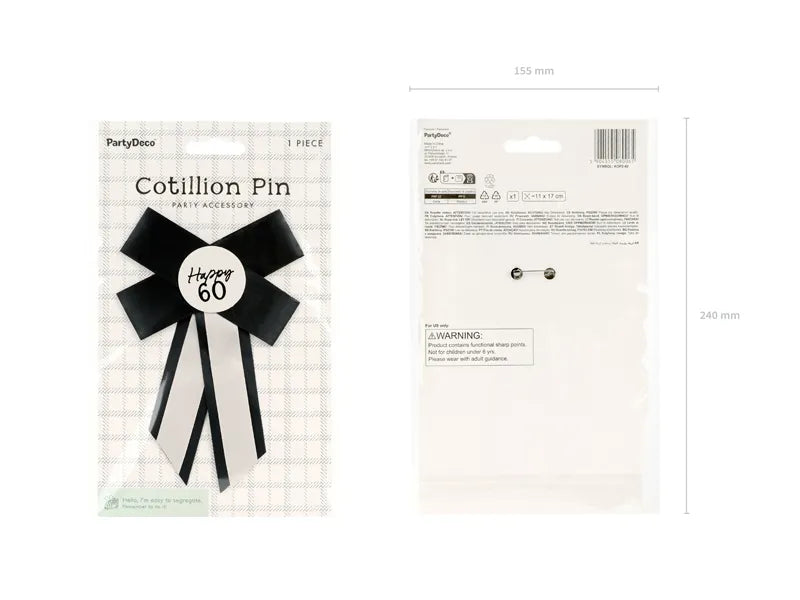 60 Years Button Bow 17cm