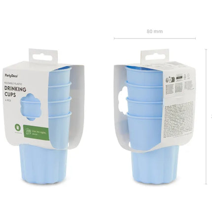 Niebieskie kubki plastikowe 220ml 4szt