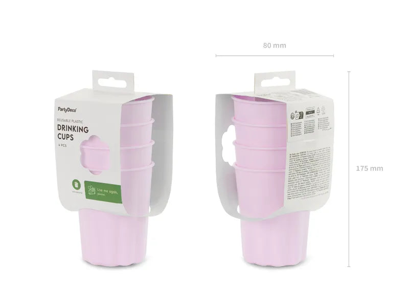 Fioletowe kubki plastikowe 220ml 4szt