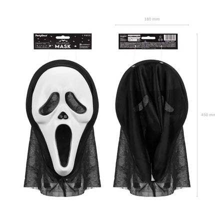 Halloweenowa maska z kapturem, 18x31cm, mix