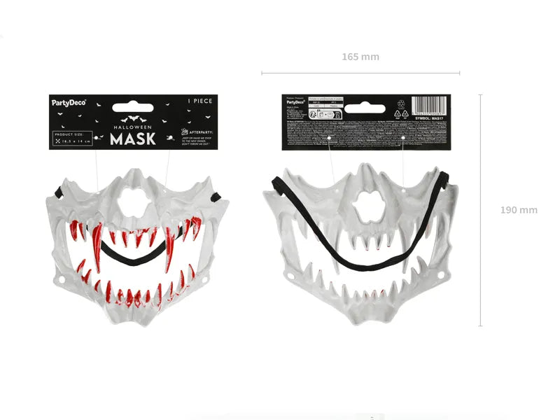 Maska na Halloween Zęby Białej Czaszki