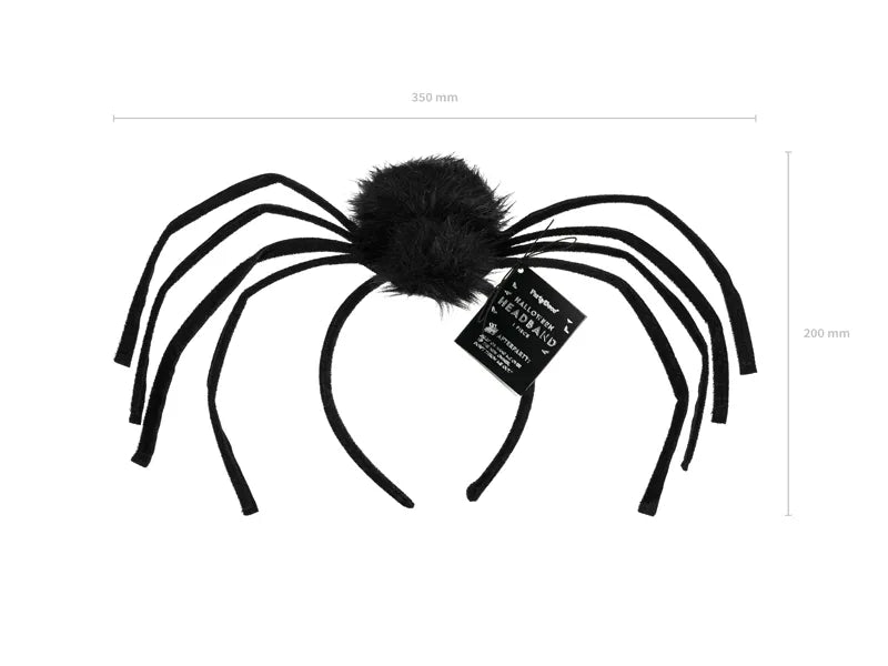 Opaska do włosów na Halloween Czarny Pająk