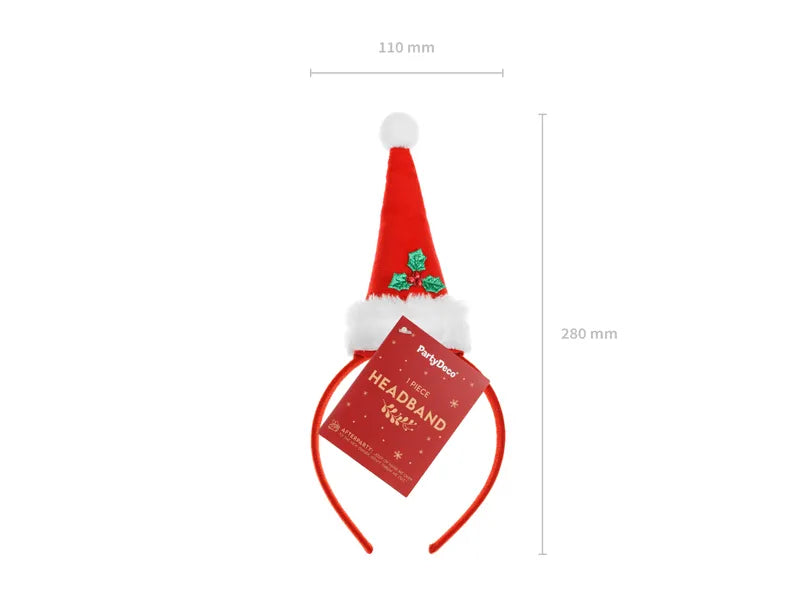 Świąteczna opaska do włosów Mini czapka świąteczna