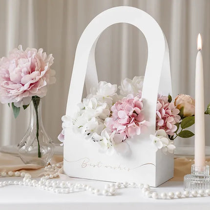 Białe pudełko Party Box Flower Box Najlepsze Życzenia 38cm