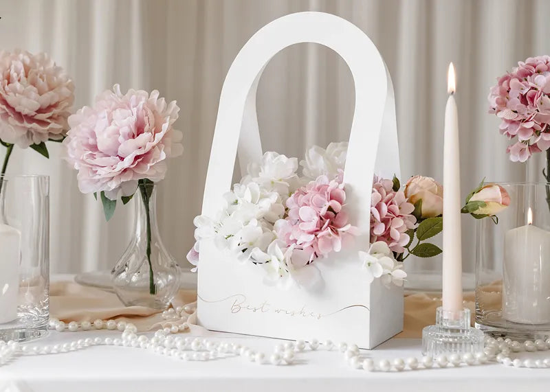 Białe pudełko Party Box Flower Box Najlepsze Życzenia 38cm