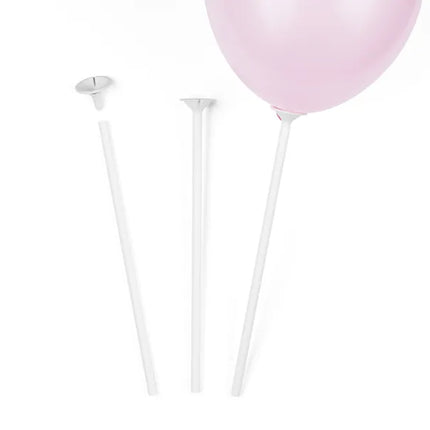 Białe patyczki do balonów 30cm 100szt