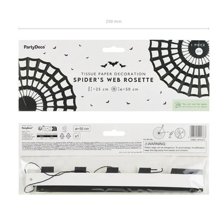 Dekoracja wisząca pajęczyna czarna 50 cm