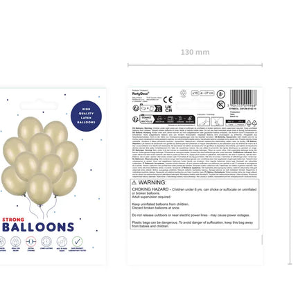 Balony złote metaliczne zimne złote 27cm 10szt
