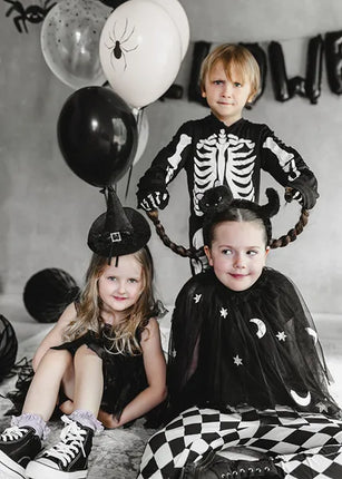 Balony na Halloween Czarne Białe Pająki 30cm 6szt