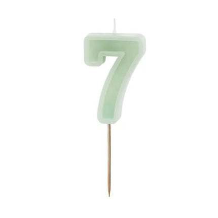 Świeca na 7 lat Miętowa Zieleń 10cm
