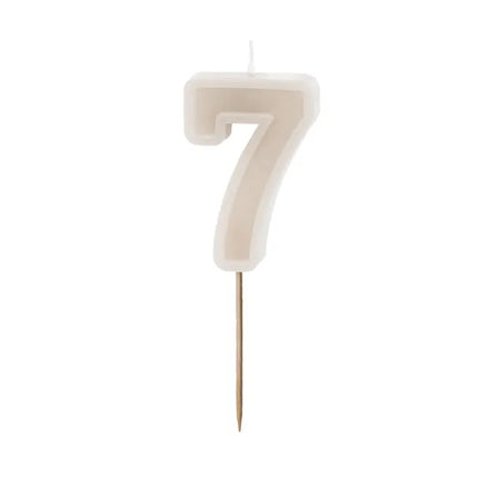 Świeca 7-letnia szara 10 cm