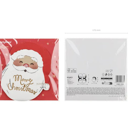 Serwetki świąteczne Santa 16cm 12szt
