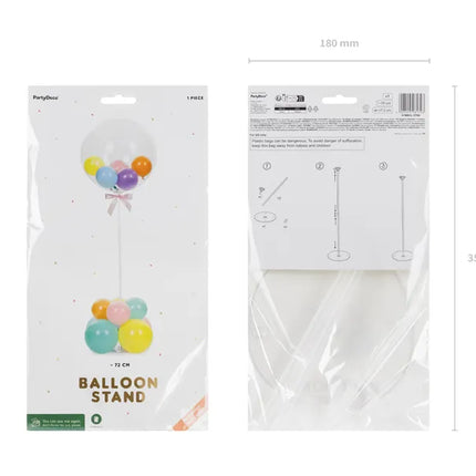 Biały stojak na balony plastikowy 72 cm