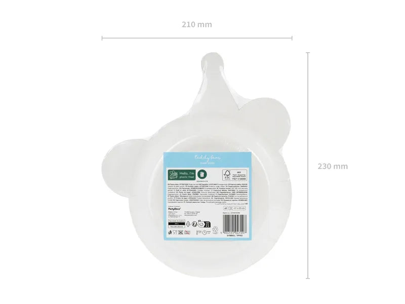 Talerze niedźwiedzie 21cm 6szt