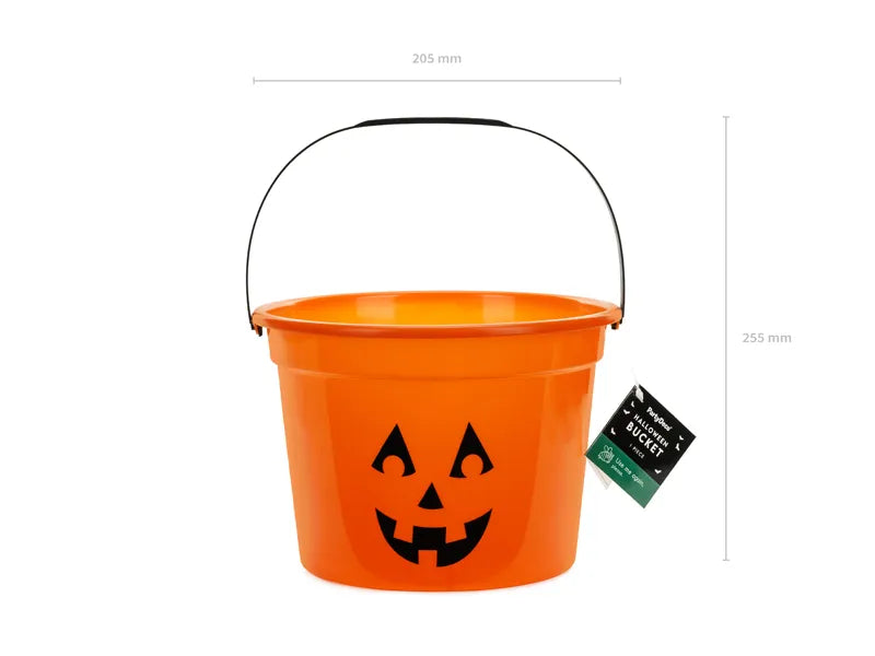 Wiaderko na Halloween Pomarańczowa dynia 20,5 cm