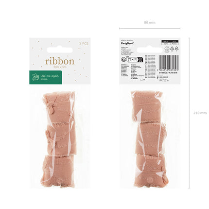 Nude Ribbon 5m 3szt