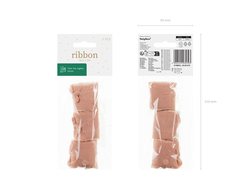 Nude Ribbon 5m 3szt