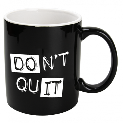 Czarny kubek Don't Quit 12 cm