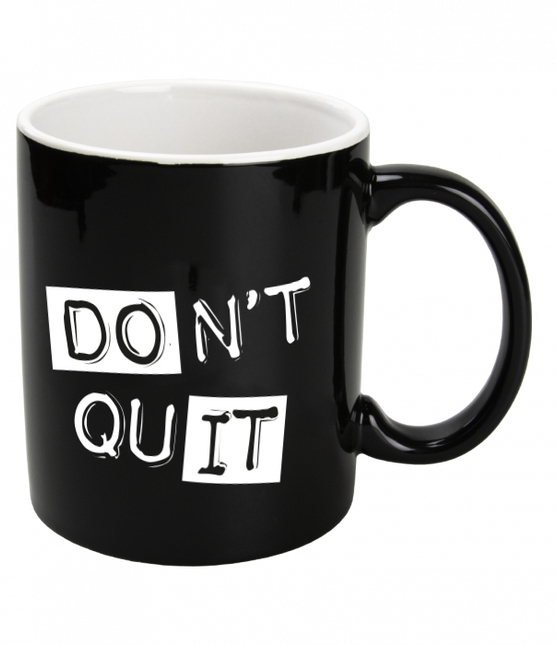 Czarny kubek Don't Quit 12 cm