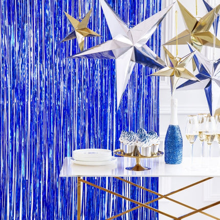 Blauw Deurgordijn 2,5m van Partydeco koop je bij Partywinkel