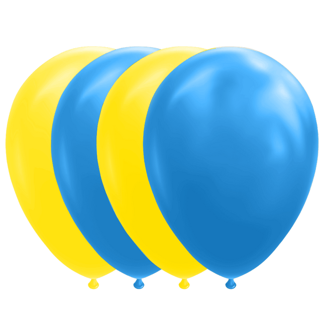 Blauw Gele Ballonnen 30cm 10st van WeFiesta koop je bij Partywinkel