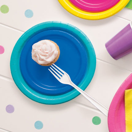 Blauwe Borden Rond 17,5cm 8st van Unique koop je bij Partywinkel