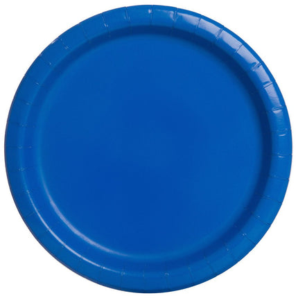 Blauwe Borden Rond 17,5cm 8st van Unique koop je bij Partywinkel
