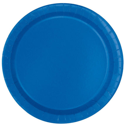 Blauwe Borden Rond 23cm 16st van Unique koop je bij Partywinkel