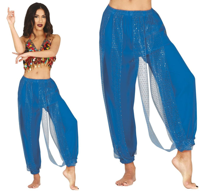 Blauwe Broek Dames Buikdanseres - Partywinkel - 8434077271070