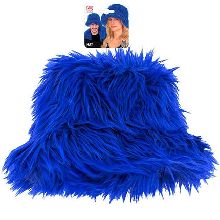 Blauwe Bucket Hat Pluche van Widmann koop je bij Partywinkel