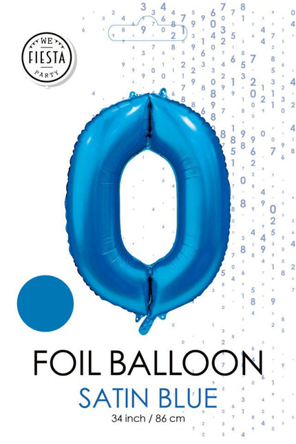 Blauwe Cijfer Ballon 0 Jaar Glans 86cm van WeFiesta koop je bij Partywinkel