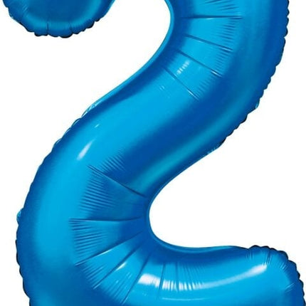 Blauwe Cijfer Ballon 2 Jaar Glans 86cm van WeFiesta koop je bij Partywinkel