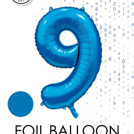 Blauwe Cijfer Ballon 9 Jaar Glans 86cm van WeFiesta koop je bij Partywinkel