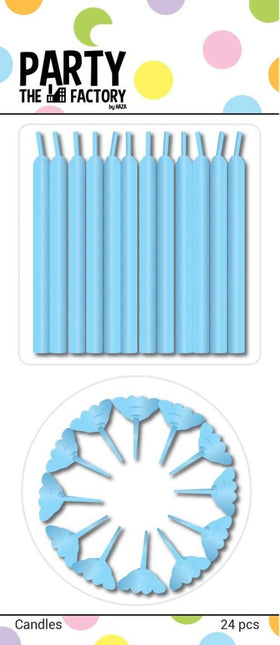 Blauwe Kaarsjes Houders 6cm 24st van Haza Witbaard koop je bij Partywinkel