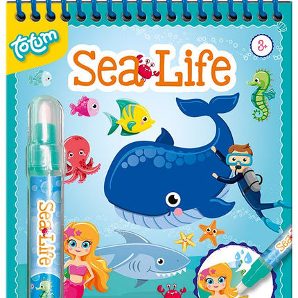 Blauwe Kleurboek Zeedieren Met Water - Partywinkel - 8714274025790