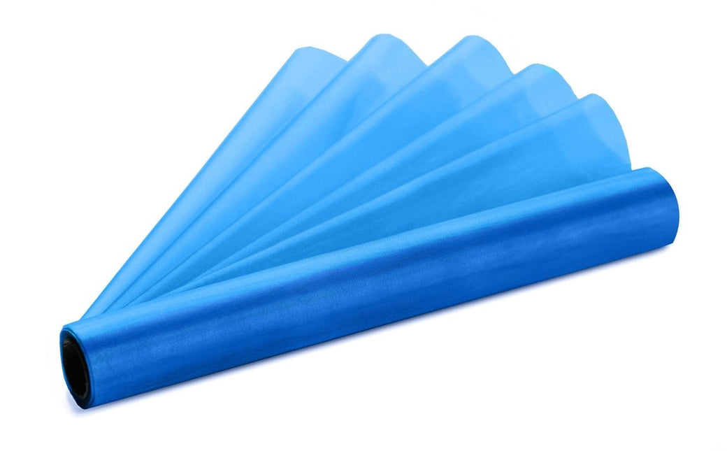 Blauwe Organza Stof 16cm 9m van Partydeco koop je bij Partywinkel