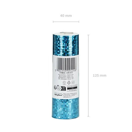 Blauwe Serpentine Holografisch 3,8m van Partydeco koop je bij Partywinkel