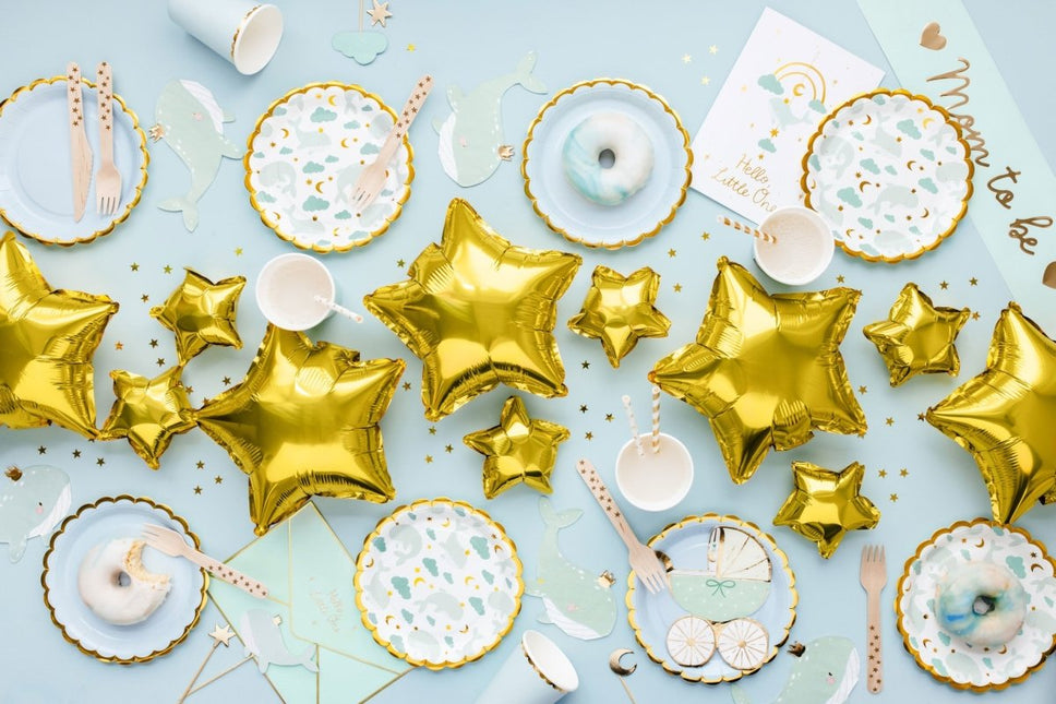 Blauwe Sjerp Mom To Be 75cm van Partydeco koop je bij Partywinkel